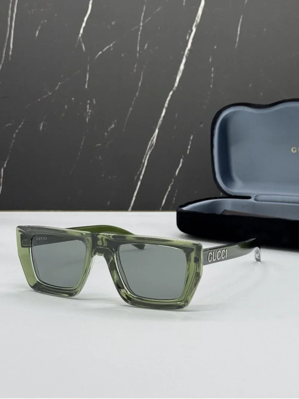 New Gucci GG1723S 004 Green Gray Unisex Sunglasses